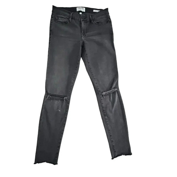Frame Le Skinny De Jeanne Muddy Rips Slashed Knees Size 28 jeans - Picture 1 of 11